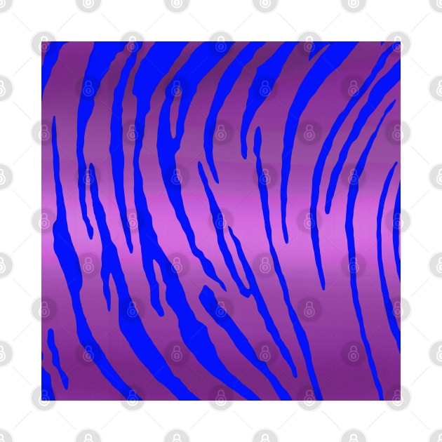 Metallic Tiger Stripes Pink Blue by BlakCircleGirl