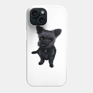 Black Schnauzer Dog Portrait Phone Case