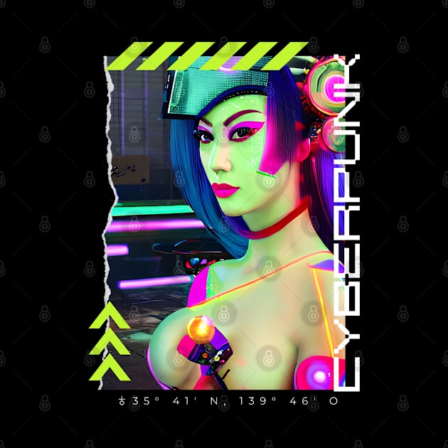 Cyberpunk girl vaporwave by Ravenglow