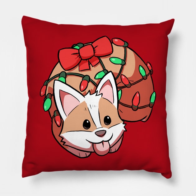 Christmas Corgi Pillow by samandfuzzy