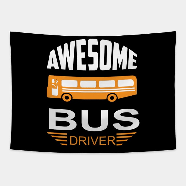 Awesome bus driver Tapestry by BishBashBosh