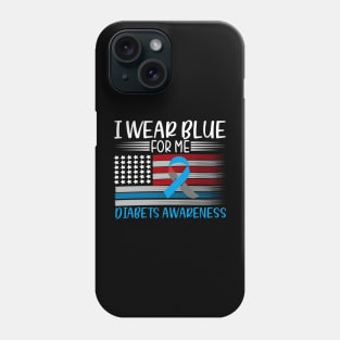 I Wear Blue For Diabetes Awareness Phone Case