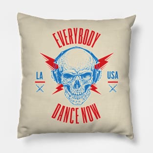 DJ Skull #01 Blue Pillow