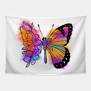 Little butterfly with flowers Tapestry