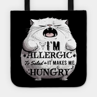 Funny Fat Cat: Salad Allergy Tote