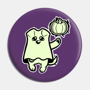 Little Ghost Dog Has a Pumpkin Pin