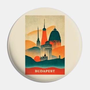 Budapest Retro Travel Pin