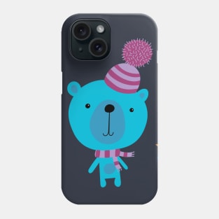 Cute Christmas Friends - Bear, Robin and Bird - Christmas design by Cecca Designs Phone Case