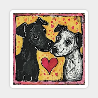 Canine Love 2024 Valentines Day Drawing Magnet