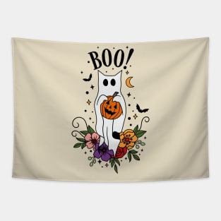 Halloween Cat Ghost Tapestry