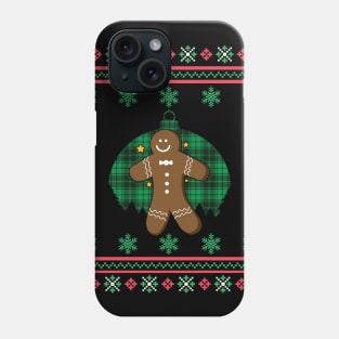 Gingerbread Man Faux Ugly Christmas Sweater Funny Holiday Design Phone Case