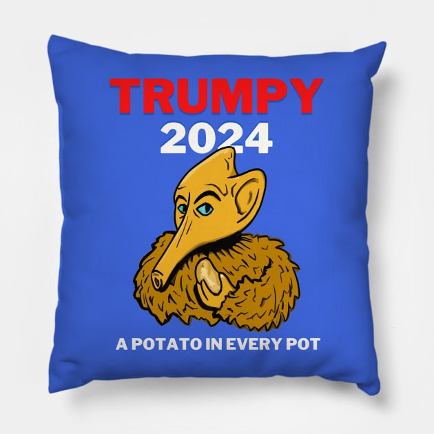 TRUMPY 2024 - A Potato in Every Pot Pillow by TJWDraws