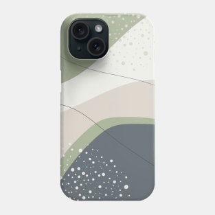 Modern Abstract Organic Shapes in Green, Grey and Neutral Tones Phone Case