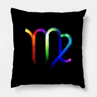 Virgo zodiac sign luminescent paint Pillow