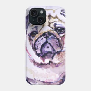 Pug Watercolor Painting - Dog Lover Gifts Phone Case