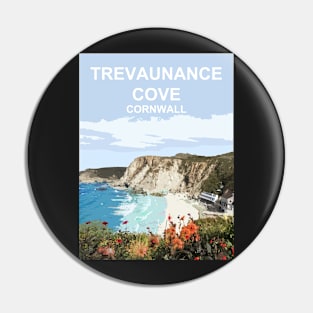 Trevaunance Cove, St Agnes Cornwall. Cornish gift. Kernow fishing harbour Pin