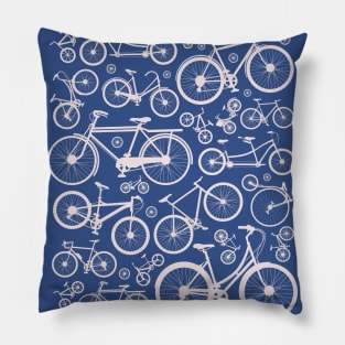 Bicycles Illustration // Bike Lover Cycling Enthusiast Pillow