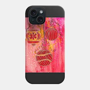 Zentangle Christmas Ornaments in Alcohol Ink Phone Case