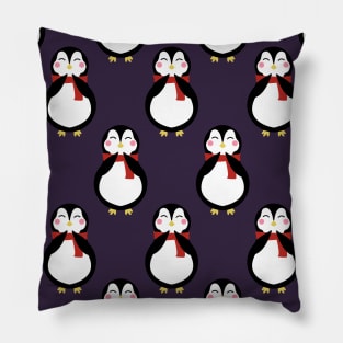 Seamless pattern with cute penguins Pillow