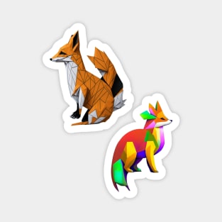 Tangram Fox Stickers Pack Magnet