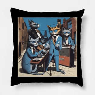 Jeffy and The Alley Cats, a Blues Band from the 1960’s made up of cats, Pillow