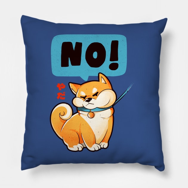 Shiba NO - Cute Funny Shiba Inu Dog Gift Pillow by eduely