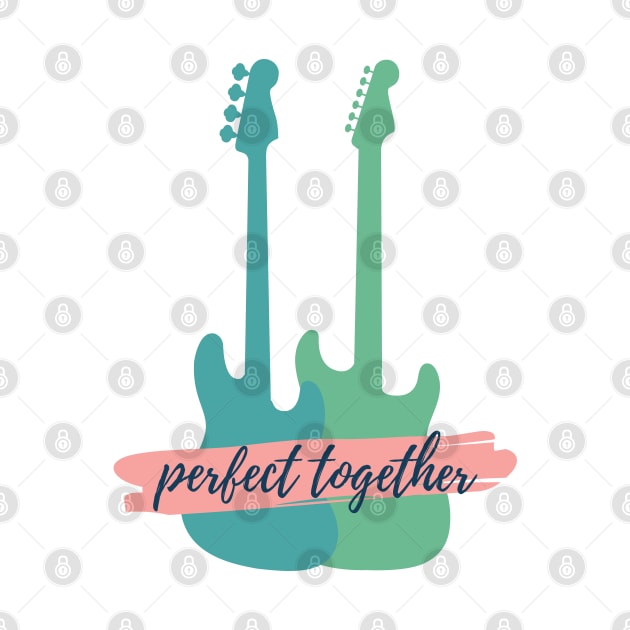 Perfect Together Bass and S-Style Guitar Silhouette by nightsworthy