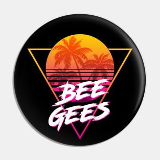 Bee Gees - Proud Name Retro 80s Sunset Aesthetic Design Pin