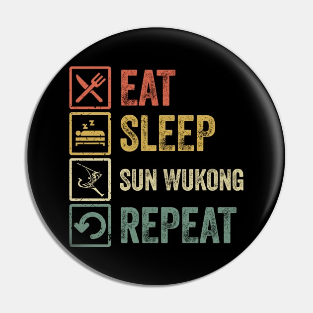 Funny eat sleep sun wukong repeat retro vintage gift Pin by Lyume