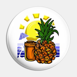 Pineapple Beach Design I love Fruit T-Shirt Pin