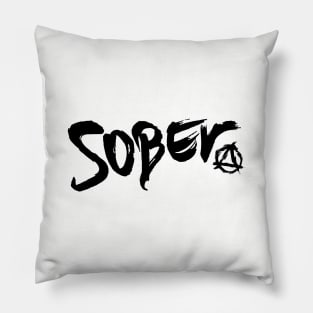 Sober with AA logo Pillow