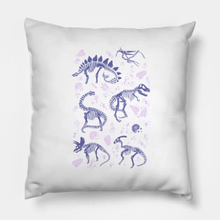 Excavated Dinosaurs on Very Peri Pillow