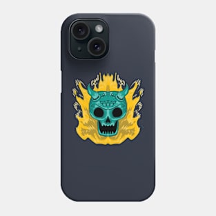 simple skull with flame Phone Case