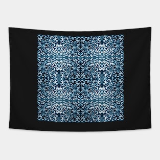 swirls and dots damask style pattern in teal green Tapestry