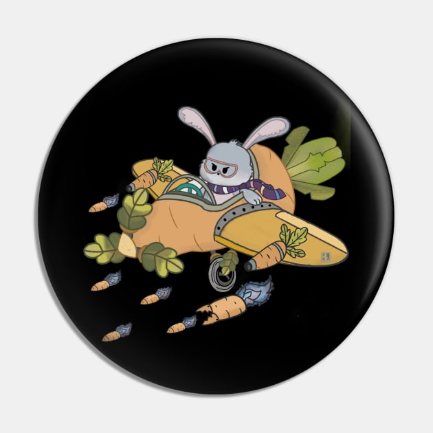 Captain Fluffy Bunny Pin by KooKooPerd