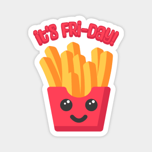 Its Fri-day! Cute French Fry Cartoon Magnet