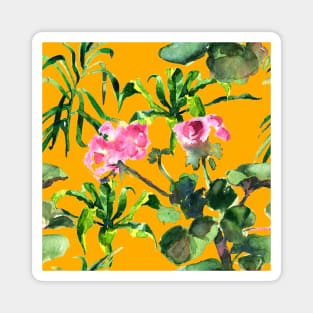 Seamless tropical flower Magnet