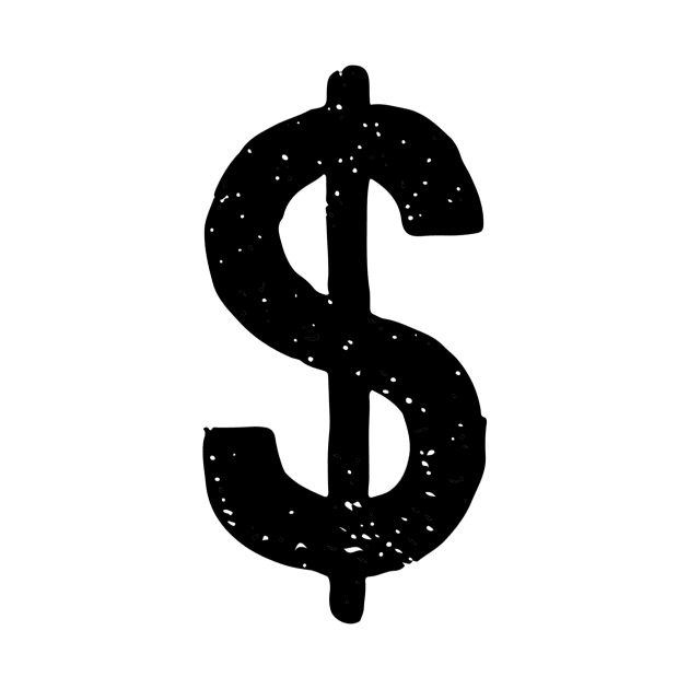 Dollar Sign Doodle Black by Mijumi Doodles