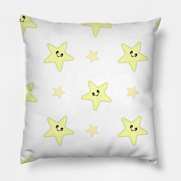 Kawaii Cute Star Pattern Pillow by Kelly Gigi