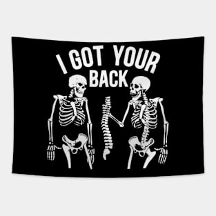 funny Halloween i got your back skeleton Tapestry