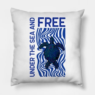 BLUE Sea Turtle Love Pillow