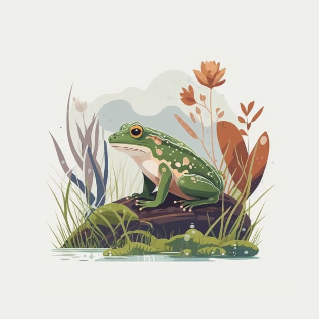 Frog Relaxing on a Stone by Star Scrunch