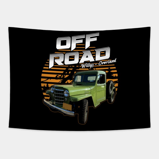 Willys-Overland Truck jeep car offroad name Tapestry by Madisen Harvey