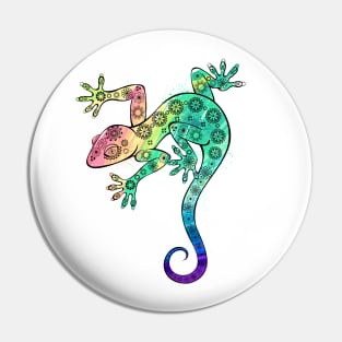 Rainbow Gecko Pin