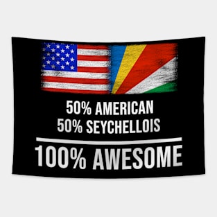 50% American 50% Seychellois 100% Awesome - Gift for Seychellois Heritage From Seychelles Tapestry