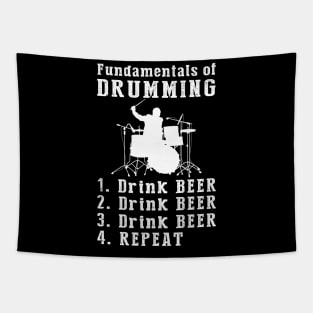 Drums & Draughts: The Rhythm of Beer and Beats Tee Tapestry