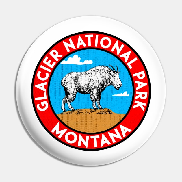 Glacier National Park Montana Mountain Goat Pin by TravelTime