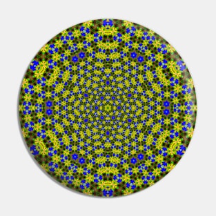 Yellow and Blue Mandala Pin