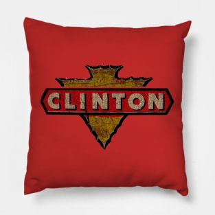 Clinton Small Engine vintage distressed Pillow