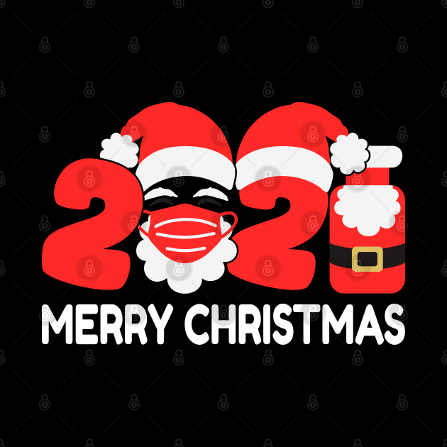 Santa Claus Vaccinated 2021, Funny Merry Christmas In Mask Xmas Pajamas by Printofi.com